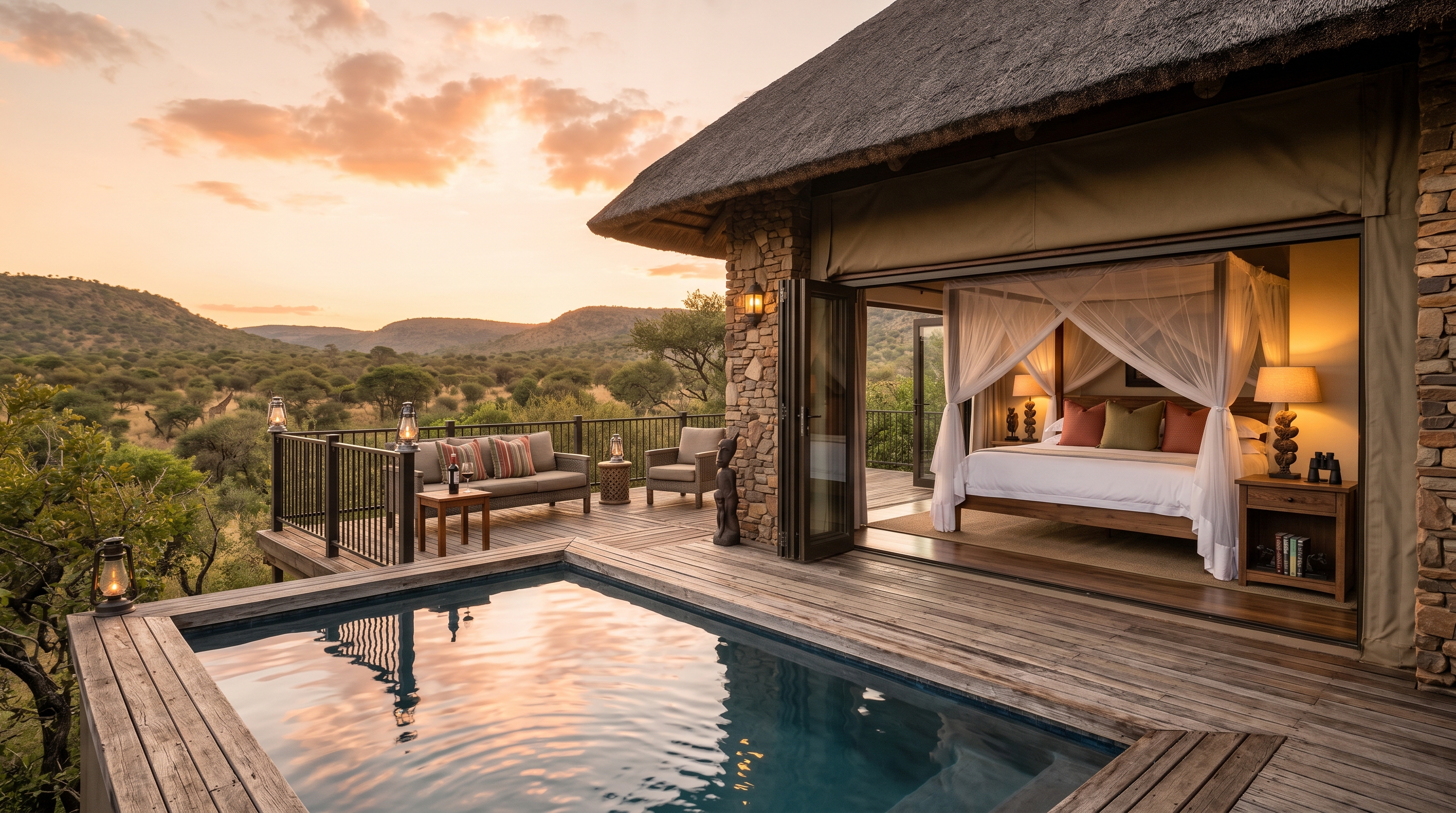 Luxury 5-star lodge suite at Sebatana